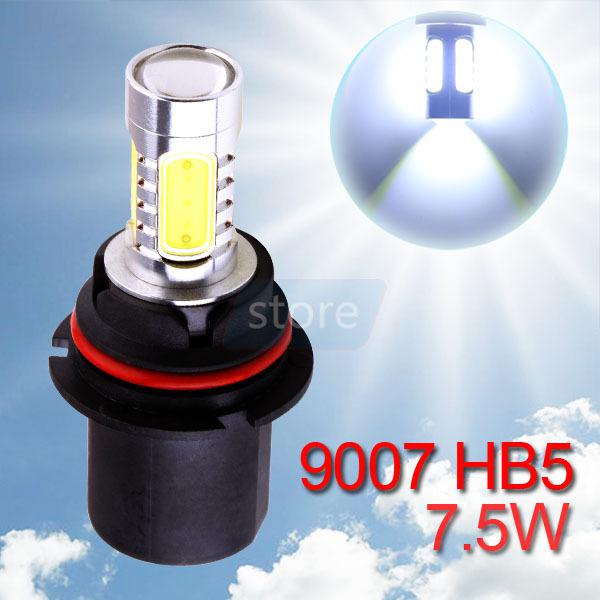 9007 hb5 high power 7.5w 5led pure white head tail fog driving car light bulb