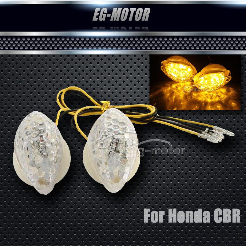 Clear led flush mount turn signals light for honda cbr 600 f4 f4i 900 1000 rr