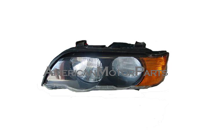 Driver side replacement headlight w/ yellow corner light halogen 00-03 bmw x5