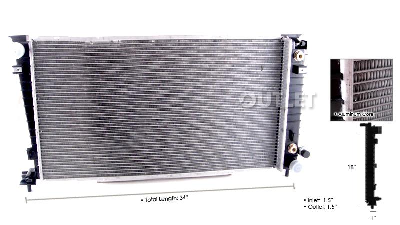 04-06 mercury monterey v6 4.2 radiator assembly van 2004-2006 automatic new 1row