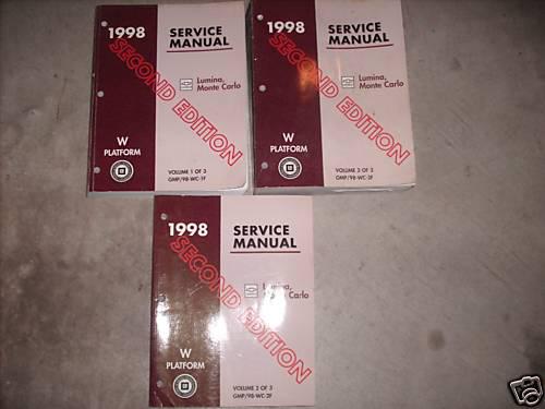 1998 chevy monte carlo lumina service shop manual set 