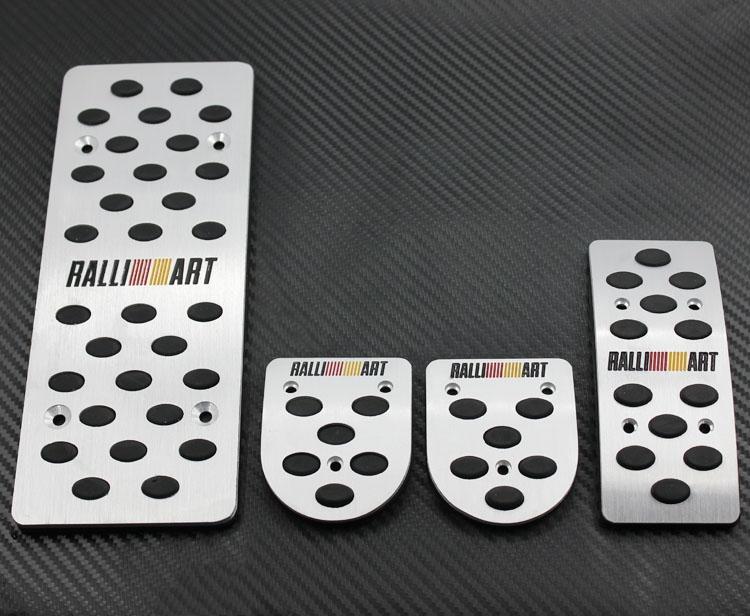 Ralliart sport foot rest fuel brake mt pedals pads fit mitsubishi lancer ex evo