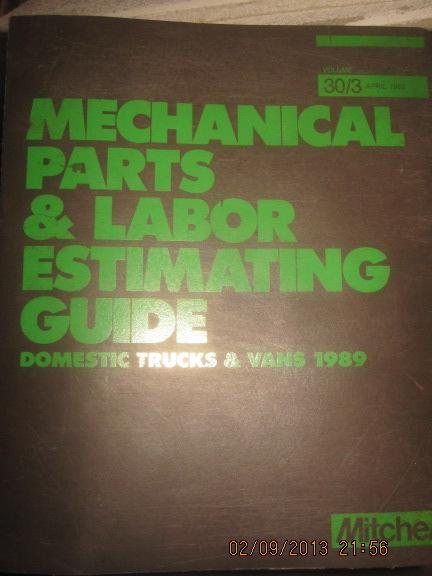 Mitchell 1989 mechanical parts & labor estimating guide domestic trucks & vans