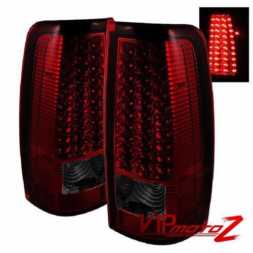 99-02 chevy silverado truck 1500/2500/3500 led red/smoke tail light brake lamps