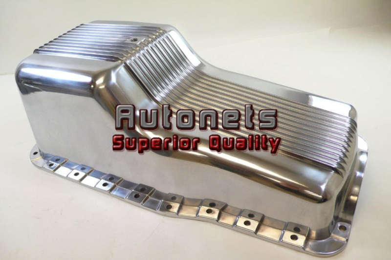 Ford polished finned aluminum 260-302 oil pan sb 64-73 mustang hot rat rod