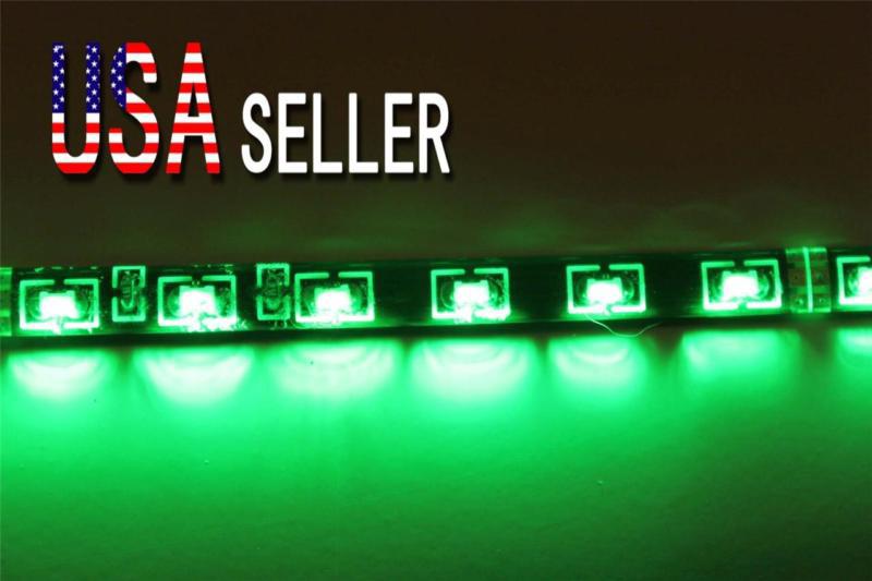 1x 60cm audi style 24" side glow 60-smd led light car truck flexible strip green