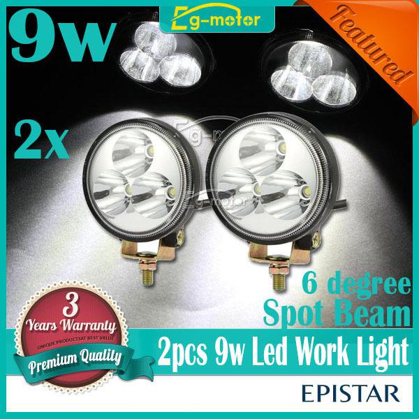 2x 9w 3x3w epistar 6° spot beam led work light bar lamp off-road car bike moto