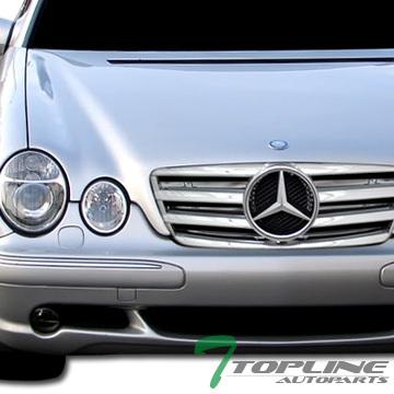 Euro chrome sport front bumper hood grill grille ft 96-99 mercedes w210 e-class