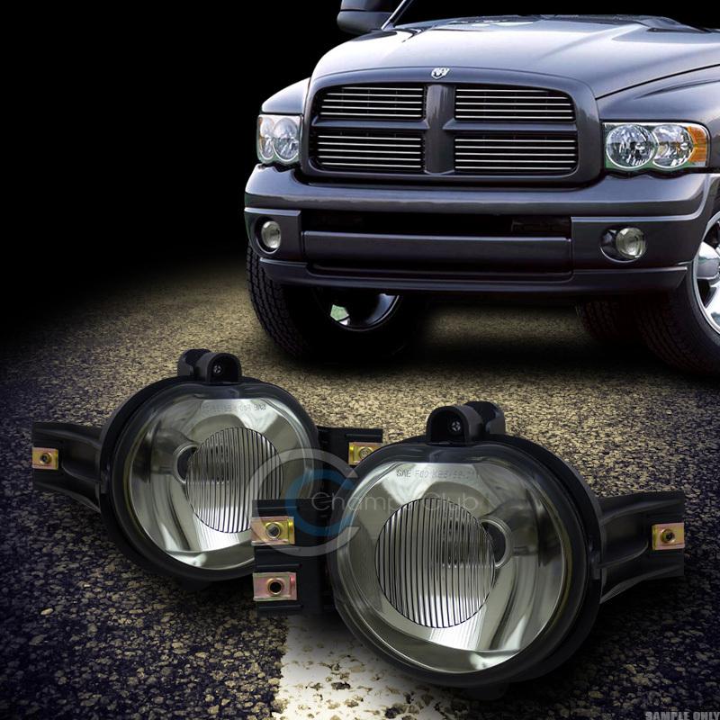 Euro smoke clear front bumper fog lights k2+switch 02-09 dodge ram 04-06 durango