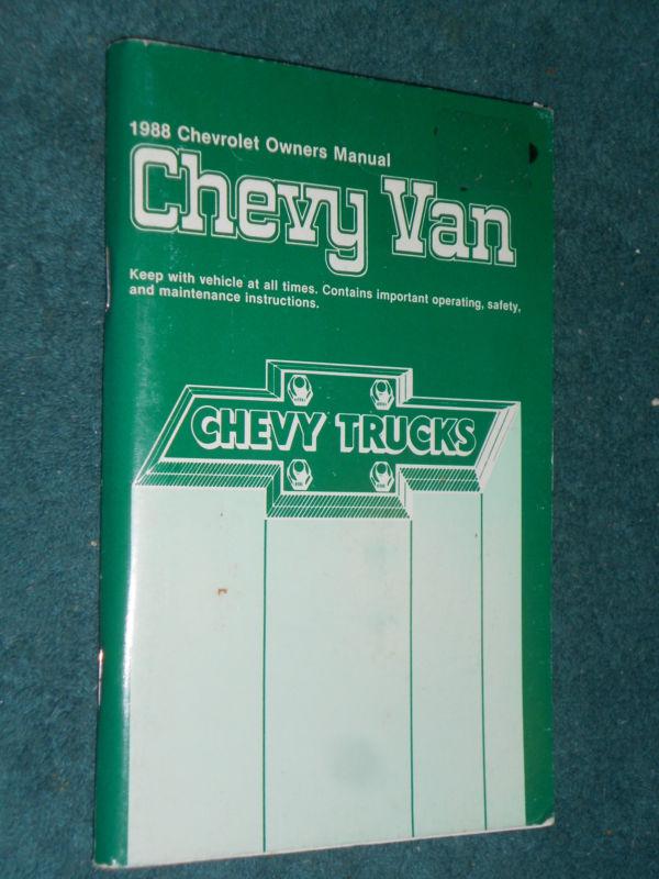 1988 chevrolet van owner's manual / original guide book!