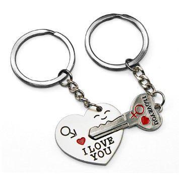 Le key to my heart cute couple keychain love keychain key ring