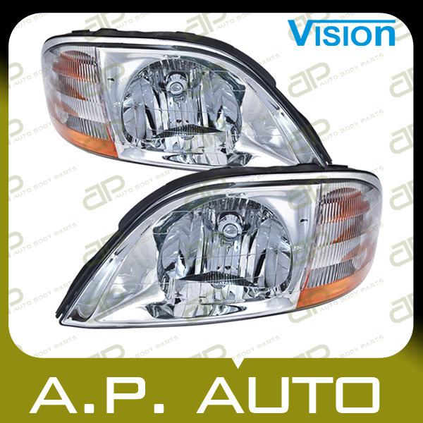 Pair head light lamp assembly 99-00 ford windstar lx se sel 3.0l replacement l+r