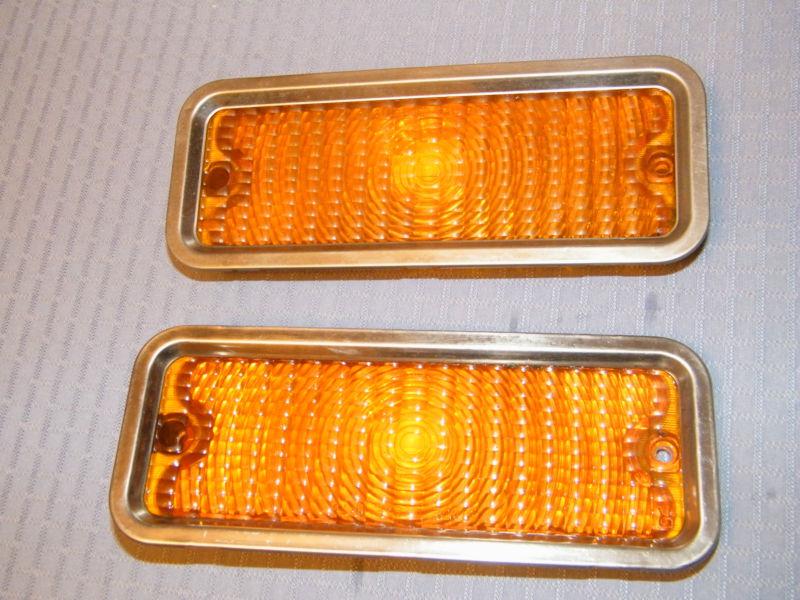 73 74 75 chevy gmc truck blazer oem amber turn signal lenses pair