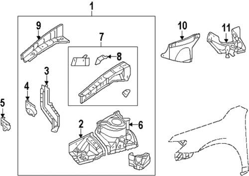 Toyota 5383606020 genuine oem factory original front bracket