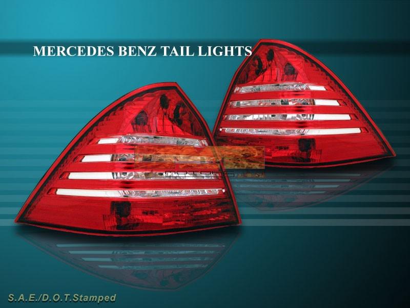 2001-03 mercedes benz w203 c-class c240/c320/c55/c32/c230 tail lights red clear