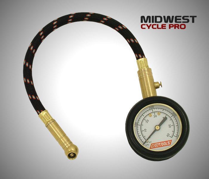 Dial tire pressure gauge by cruztools - 0-60 psi - perfect for motorcycles