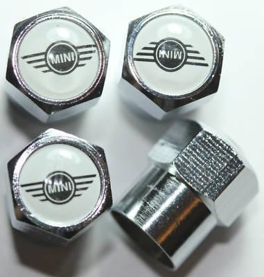 Mini cooper white tire valve caps sports s countryman clubman free shipping