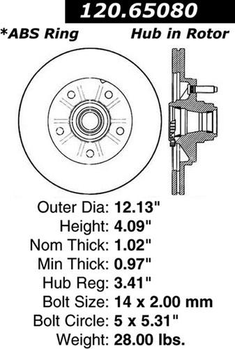 Centric-power slot 126.65080csr stoptech sport rotors