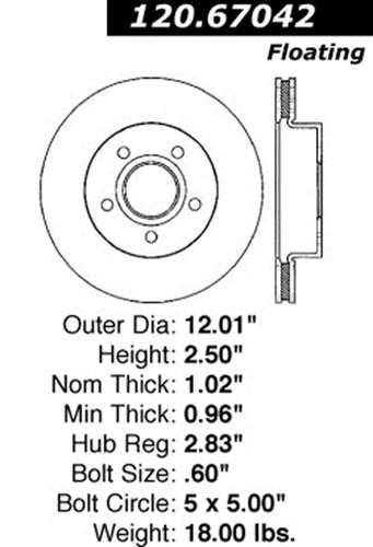 Centric-power slot 126.67042sl stoptech sport rotors 99-04 grand cherokee (wj)