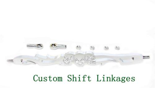 Chrome skull shift linkage fit harley softail fxdwg dyna wide glide flhr flt