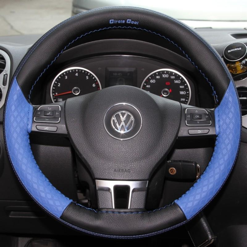 Black+blue leather steering wheel cover 47020j for toyota scion xb tacoma fr-s