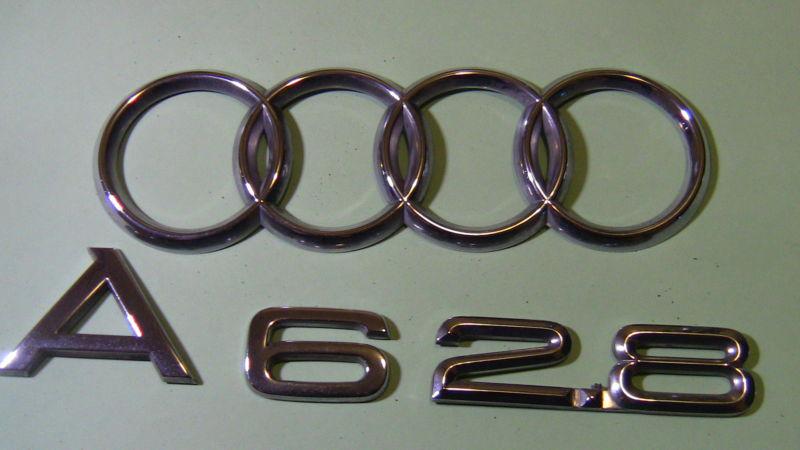 95-01 audi a6 2.8 rear trunk lid chrome emblem logo decal 