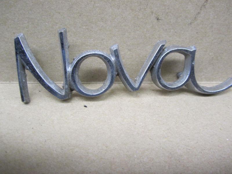 Chevy chevrolet nova emblem ornament " nova "  metal  chrome