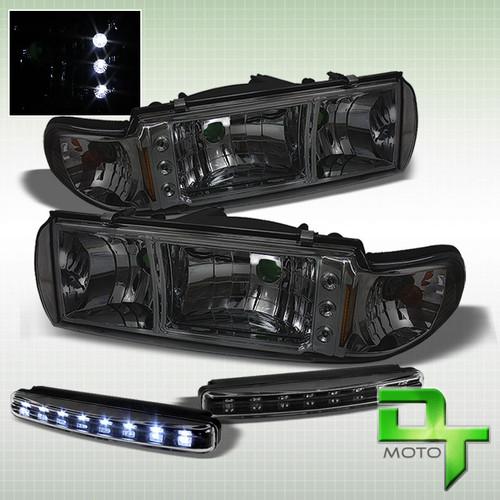 Drl led bumper fog+smoke 91-96 chevy caprice impala 2in1 headlights+corner lamps