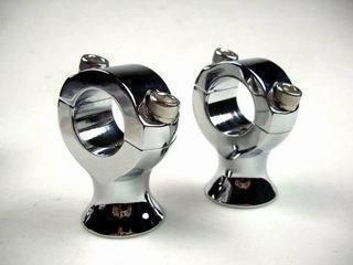 Chrome slimline handlebar risers bobber harley t