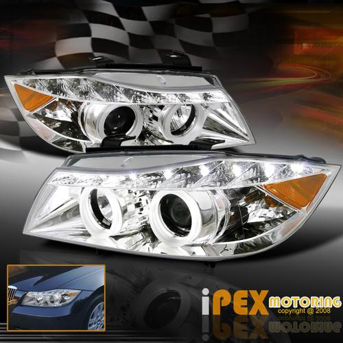 Iceberg halo rim 2006-2008 bmw e90 4dr 3-series projector led head light lamp