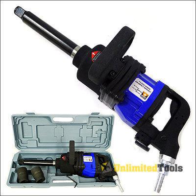 1" drive long shank air impact wrench power gun trucks 9" anvil 1900ft-lbs +case