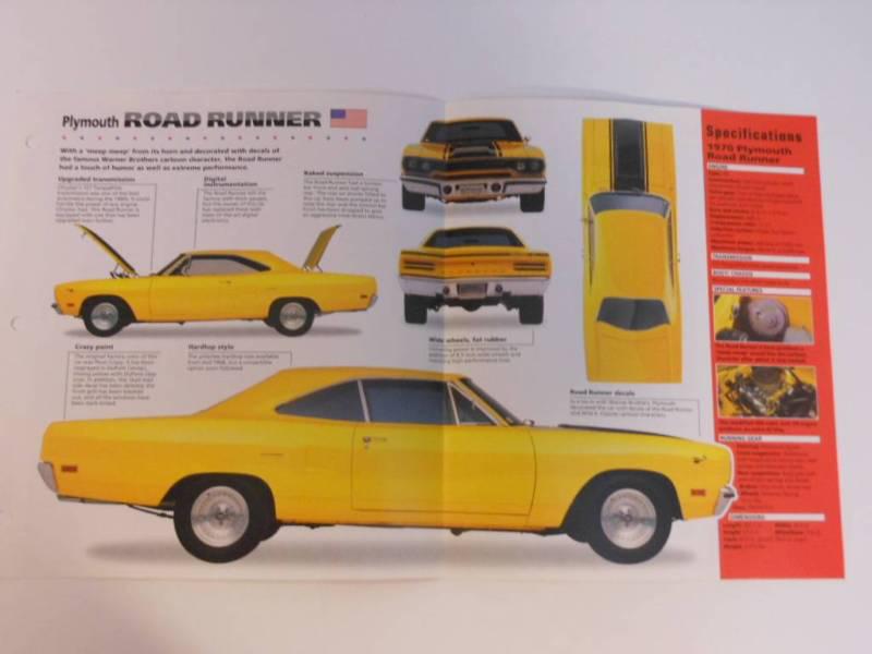 1968-1970 plymouth road runner rare unique imp brochure exc cond oop