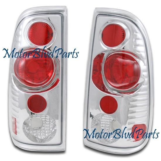 97-03 f150 chrome tail lights rear brake lamps pair