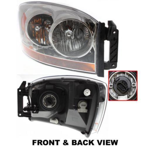 06-08 dodge ram 1500 2500 3500 headlight w/chrome bezel rh right passenger side