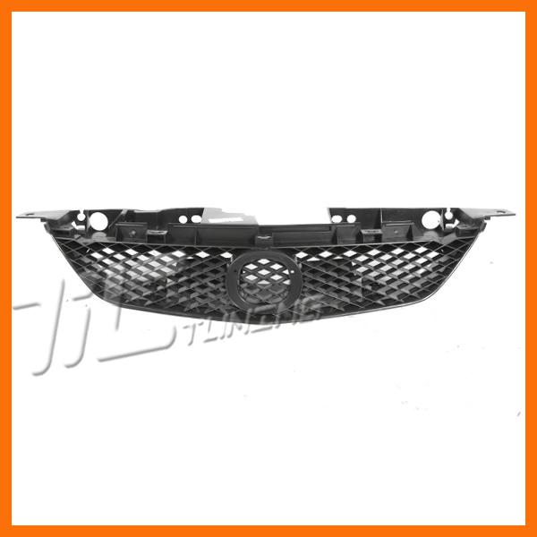 01-03 mazda protege black front plastic grille body assembly sedan