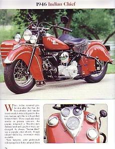 1946 indian chief motorcycle article - must see !! - with sidecar