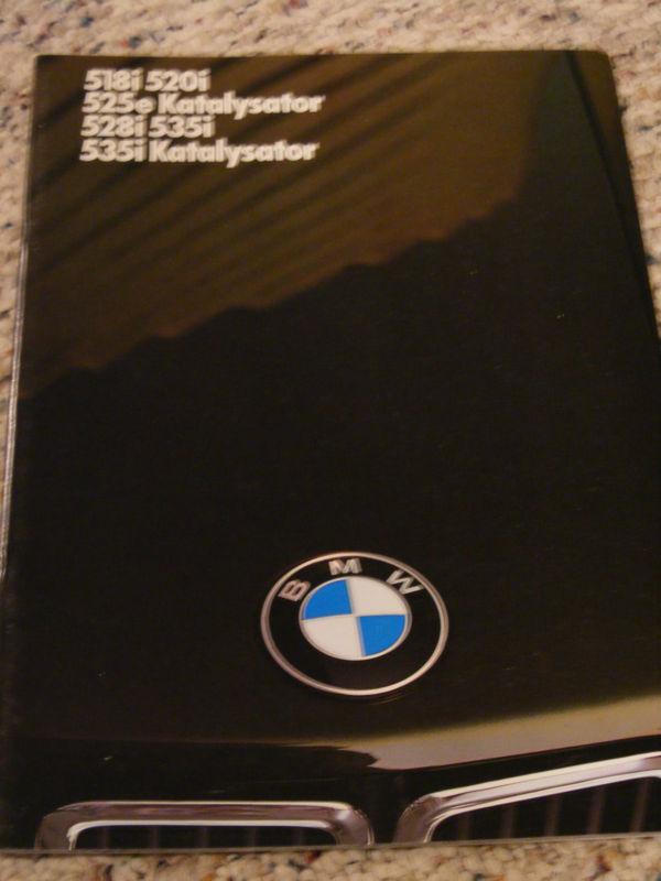 1985 bmw 5-series, 518i, 520i, 525e, 528i, 535i, 34page brochure, german