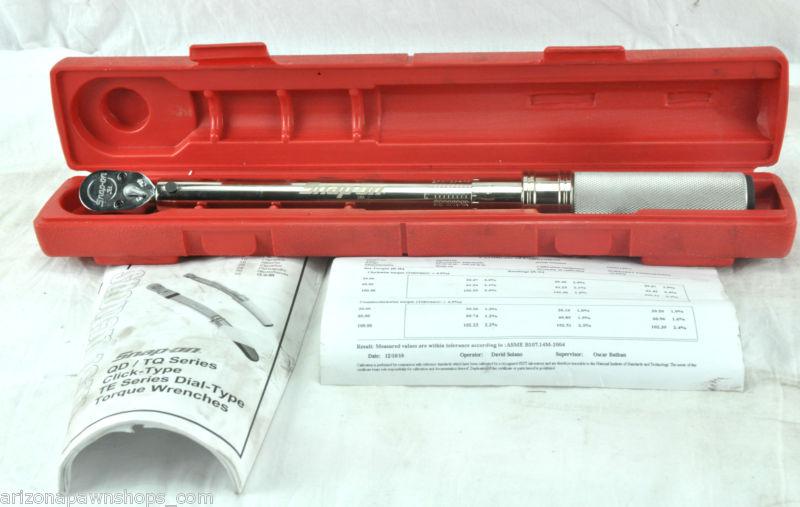 Torque wrench, adj. click type, u.s., fixed-ratchet, 20-100 ft. lb., 3/8" drive