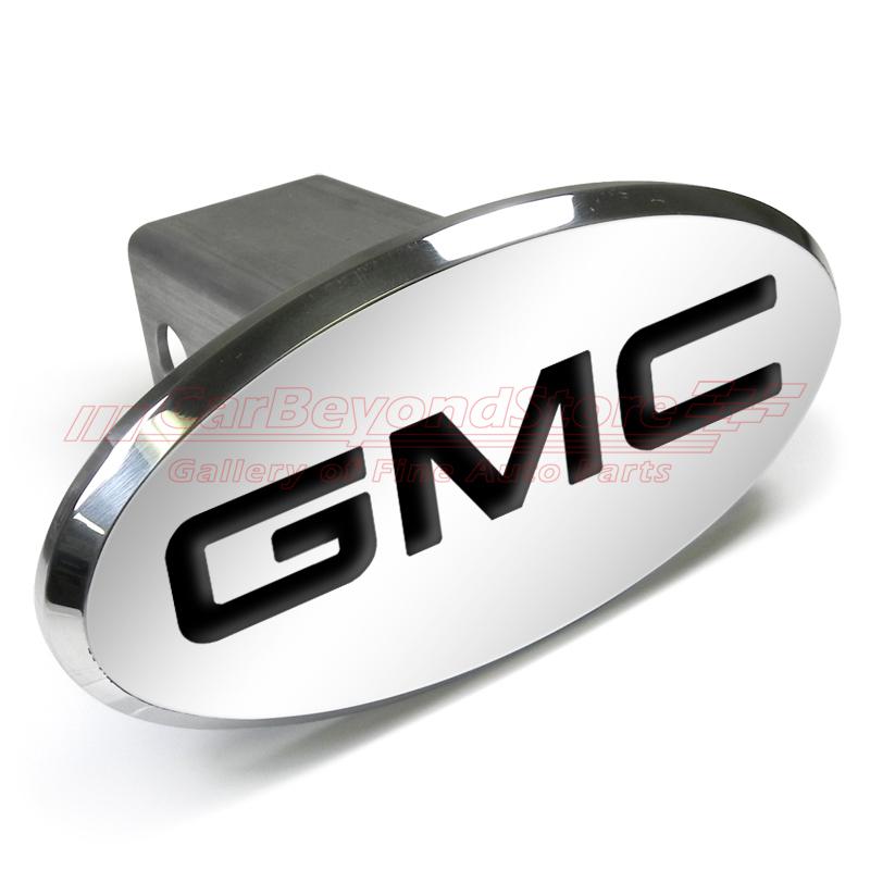 Gmc engraved oval aluminum tow hitch cover, free gift + licensed 