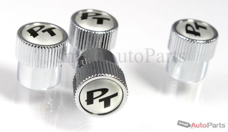 (4) chrysler pt cruiser silver logo chrome abs tire/wheel stem air valve caps 