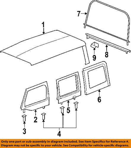 Jeep oem 1he00sx9ac convertible/soft top-quarter glass