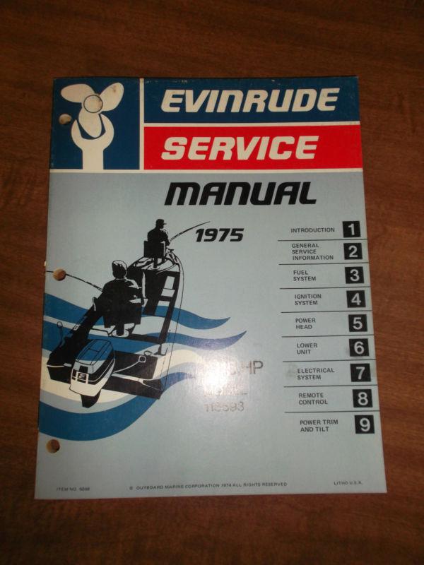 1975 evinrude 115 hp repair service shop manual 115593 outboard factory oem