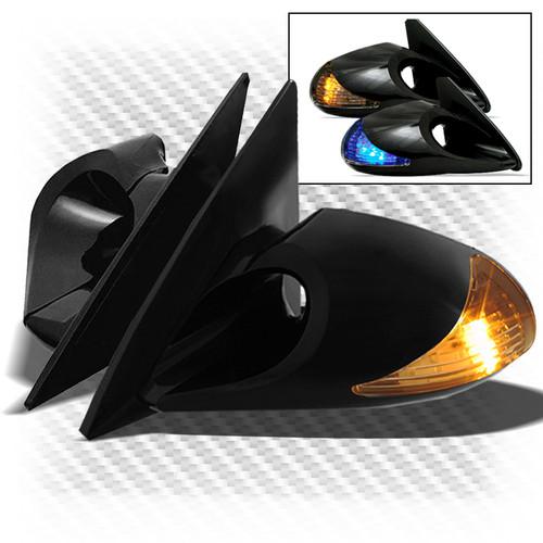 94-01 integra hatchback power adjust k6 mirrors w/side amber/blue led signals