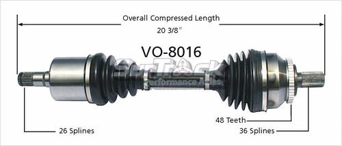 Surtrack perf axles vo-8016 cv half-shaft assembly-new cv axle shaft