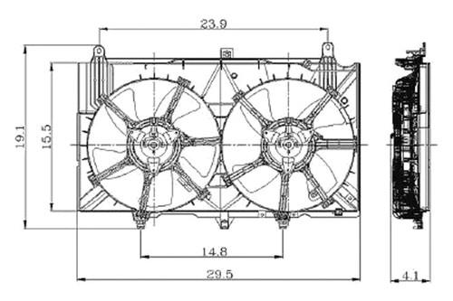 Replace ni3115127 - 2007 infiniti g35 dual fan assembly car oe style part