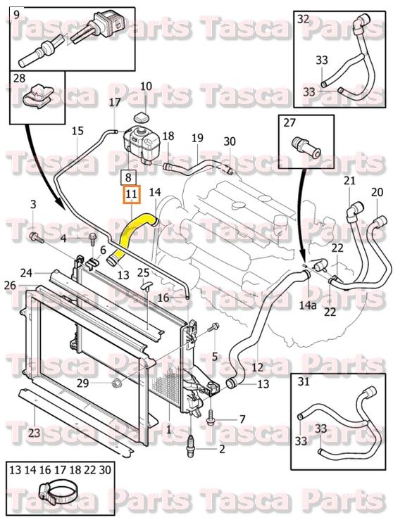 Brand new oem upper radiator hose 2001-2009 volvo s60 v70 v70xc #9492889