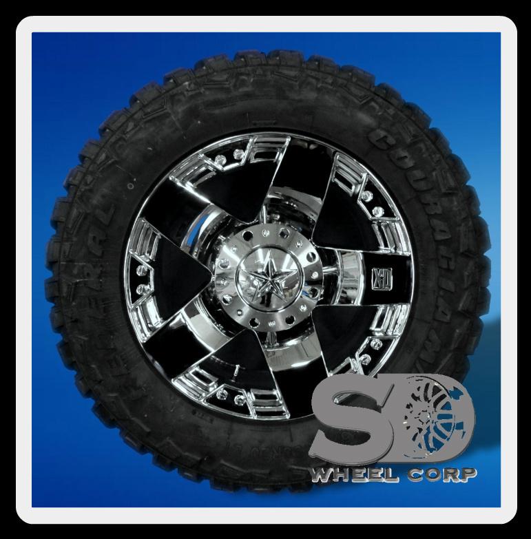 20" chrome xd rockstar with 35x12.50x20 federal couragia mt tires wheels rims