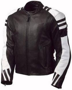 Men motorcycle leather jacket biker racing jacket motorbike jacket (black/white)