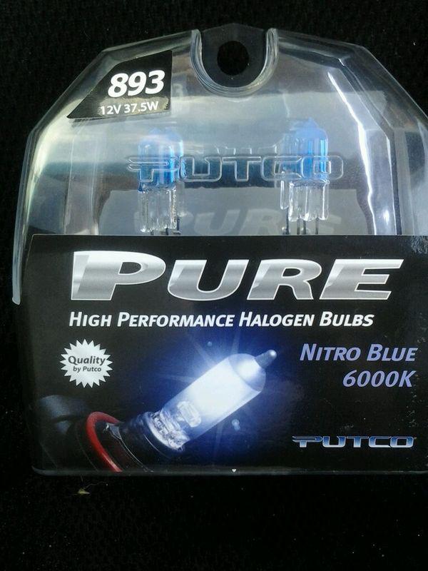 Halogen headlight bulbs. putco pure high performance bulbs. nitro blue 6000k 893