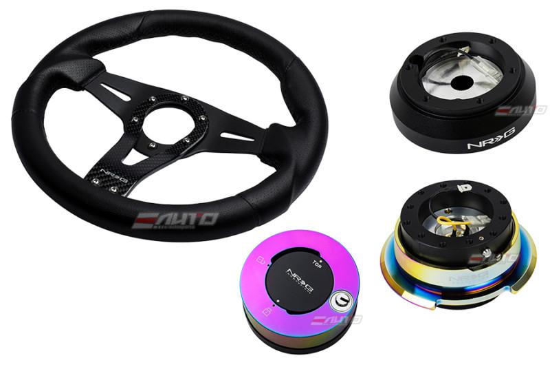 Nrg 320mm sniper l steering wheel bk st cf s + 160h hub 2.8 bkmc release lock mc